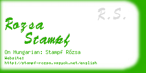 rozsa stampf business card